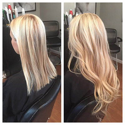 before and after of hair extensions
